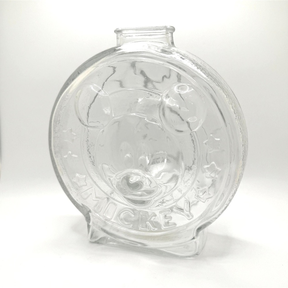 Vintage Mickey Minnie Glass Anchor Hocking Bank "The Walt Disney Company"